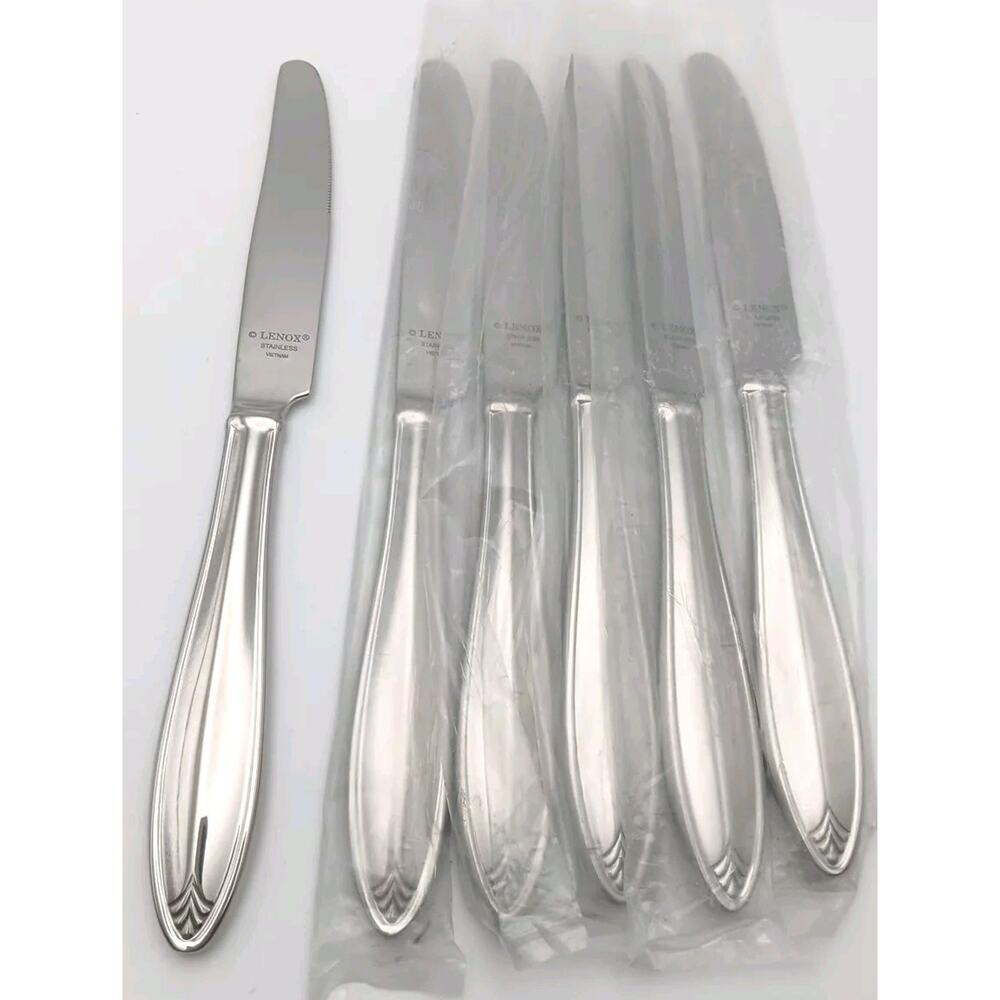 Lenox Covington 6 Place Dinner Knife Set 18/10 Stainless Flatware Vietnam